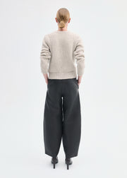 Fitted Crew Sweater in Cashmere Silk  - Arctic - CO Collections